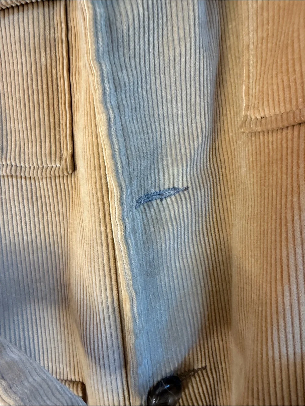 Oakbrook Sportswear tan corduroy faux fur jacket